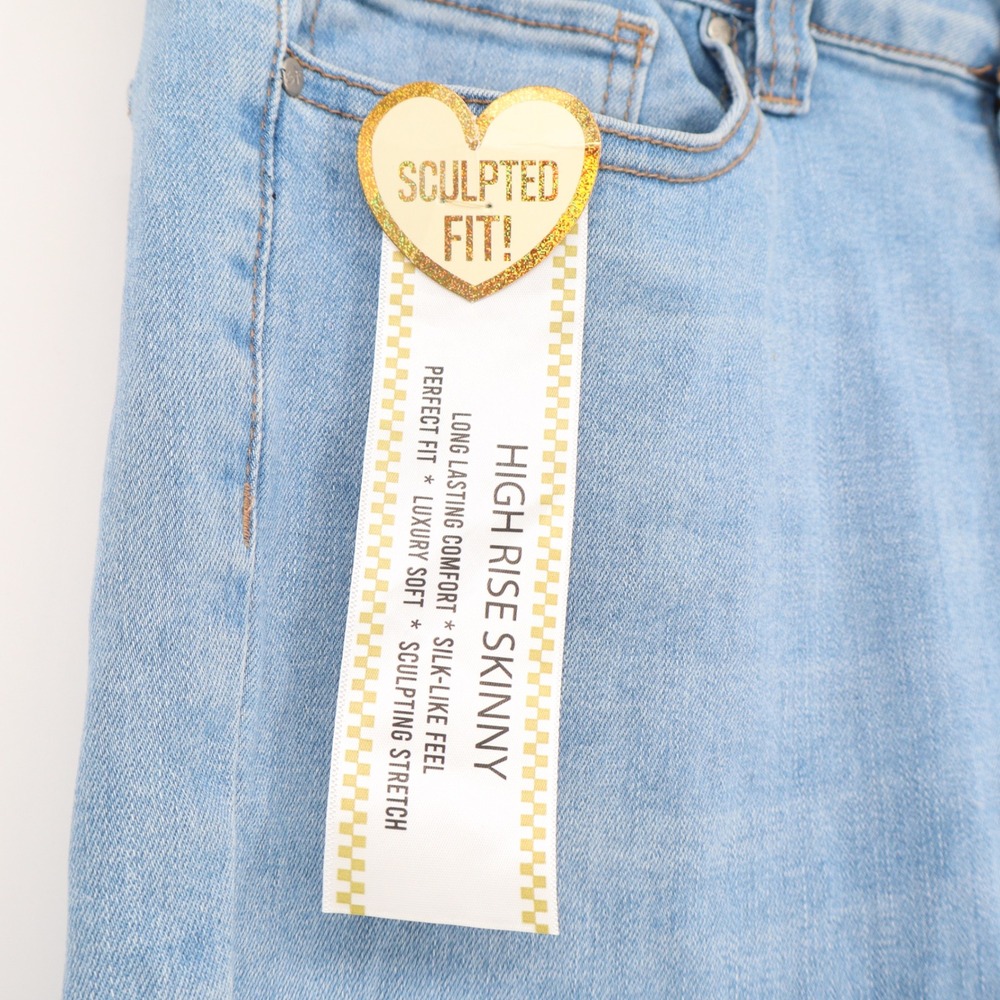 Skinny Fries Womens High Rise Sculpted Skinny Jeans Light Blue Size 13 NWT - Picture 3 of 9